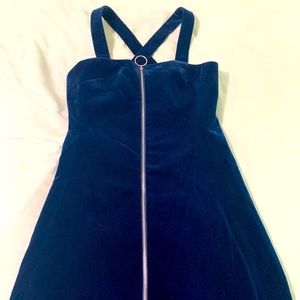Beautiful blue velvet mini dress from Misha Nonoo